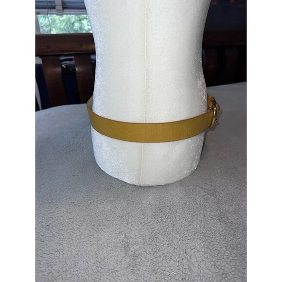COLDWATER CREEK Women's Wide Gold Buckle Vivid Leather Belt Burnt Gold - Picture 4 of 11